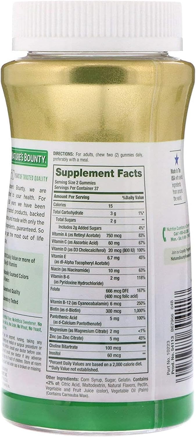 Nature's Bounty Your Life Multivitamin Adult Gummies (Pack de 6 x 75 gominolas)
