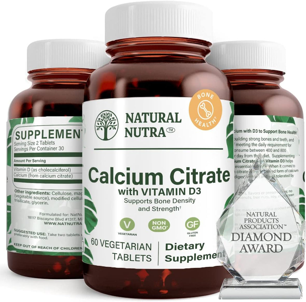 Natural Nutra Citrato de Calcio con Vitamina D3 – 60 Comprimidos
