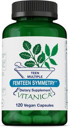 Vitanica FemTeen Symmetry: Multivitamínico para Adolescentes, Vegano, 120 Cápsulas