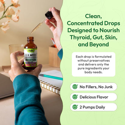 Pella Nutrition Sea Moss Drops con – Bladderwrack ( Fucus vesiculosus ): Otra alga parda que destaca por su alto – Image 6