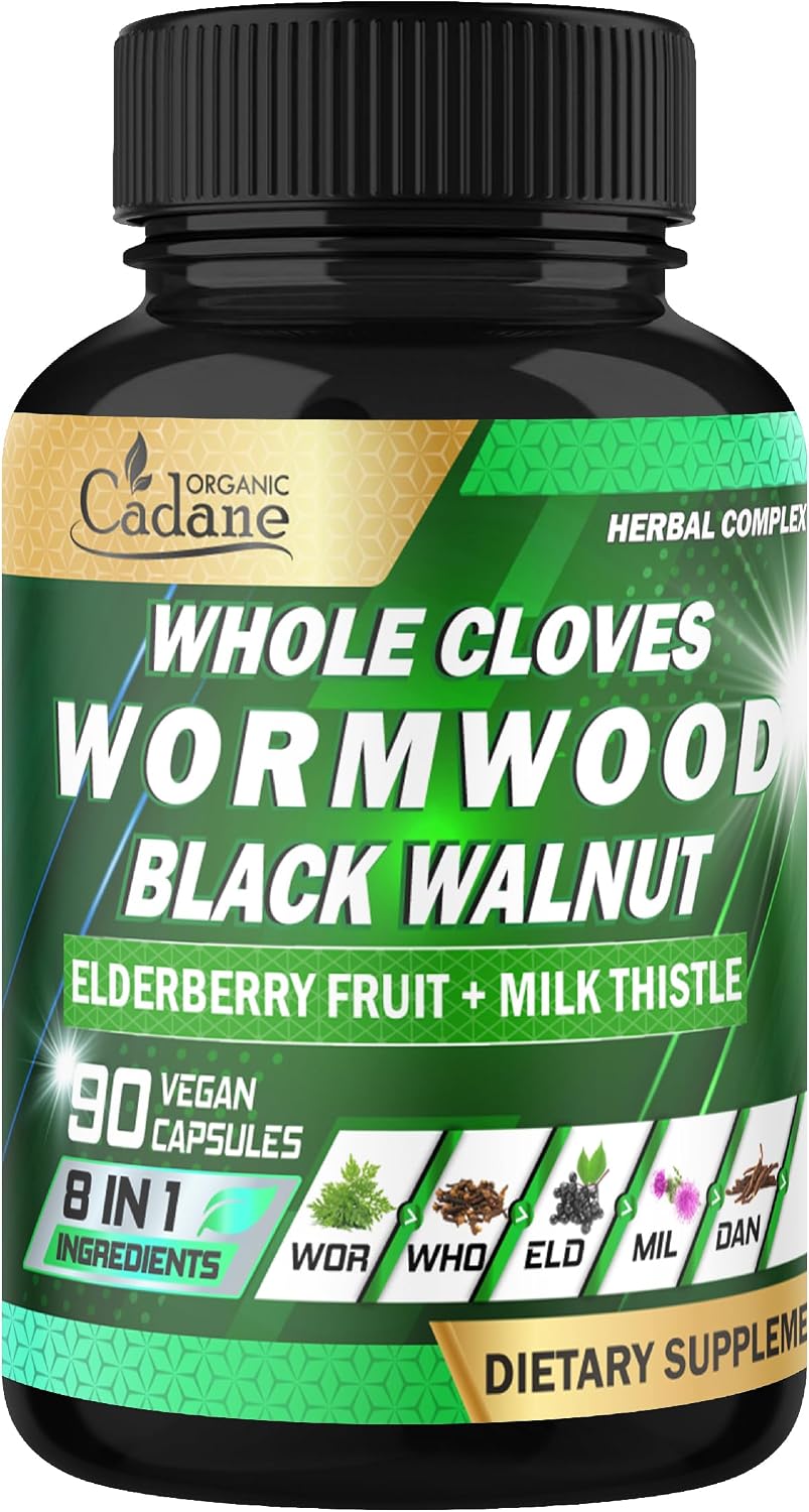 Wormwood Whole Cloves Black Walnut - Apoyo Digestivo Herbario - 90 Cápsulas Veganas