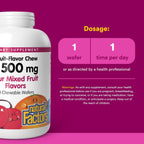 Natural Factors – Vitamina C 500 mg Masticable – Sabor Frutas – 180 Comprimidos