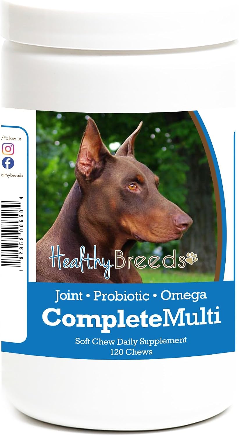 Healthy Breeds Doberman Pinscher Multivitamínico Completo Masticable Blando 120 uds