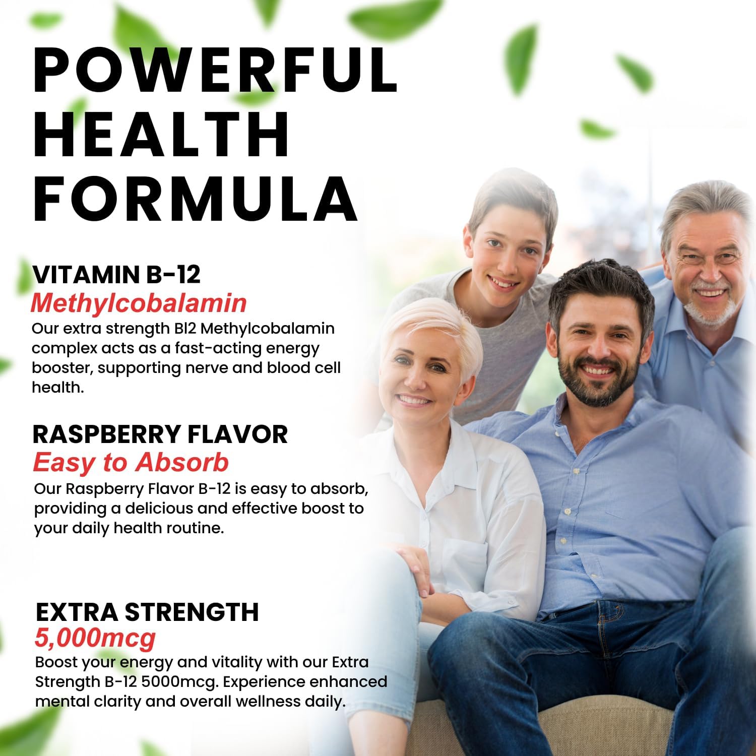 VITBOOST Gotas de Vitamina B12 Líquida Vegana – 60 dosis de 5000 mcg con Sabor a Frambuesa – Metilcobalamina Sublingual