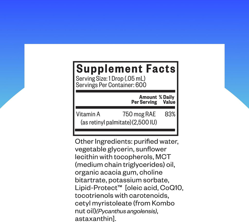 Seeking Health Gotas de Vitamina A - Suplemento Líquido 1500mcg (30ml)