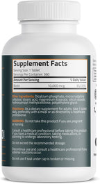 Bronson Biotina 10.000 mcg | 360 Comprimidos | Para el Mantenimiento del Cabello, Piel y Uñas | Vegetariano, No-GMO