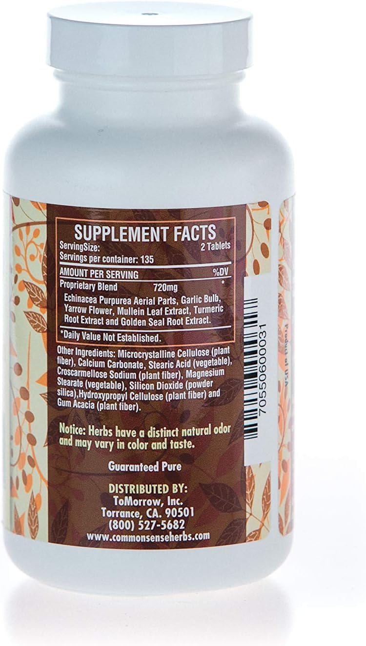 Common Sense Herbal Products Lymphatic Health: Apoyo al Sistema Inmunológico (120 Comprimidos)