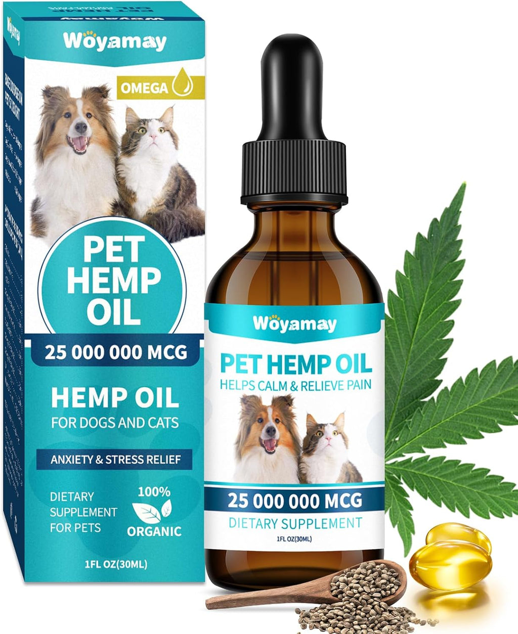 Woyamay Camling Oil - Aceite de Camling para Perros y Gatos (Pack de 4)
