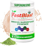 Organic Super Greens Powder con Más de 30 Superalimentos, Probióticos y Enzimas - 180g