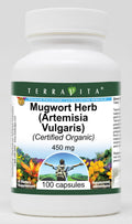 TerraVita Mugwort Herb (Artemisia Vulgaris) Orgánica - 450 mg - 100 Cápsulas - Pack de 3