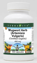 TerraVita Mugwort Herb (Artemisia Vulgaris) Orgánica - 450 mg - 100 Cápsulas - Pack de 3