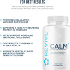 Revive MD Calm – Suplemento para el Bienestar Emocional con L-Teanina, GABA y 5-HTP (180 Cápsulas)