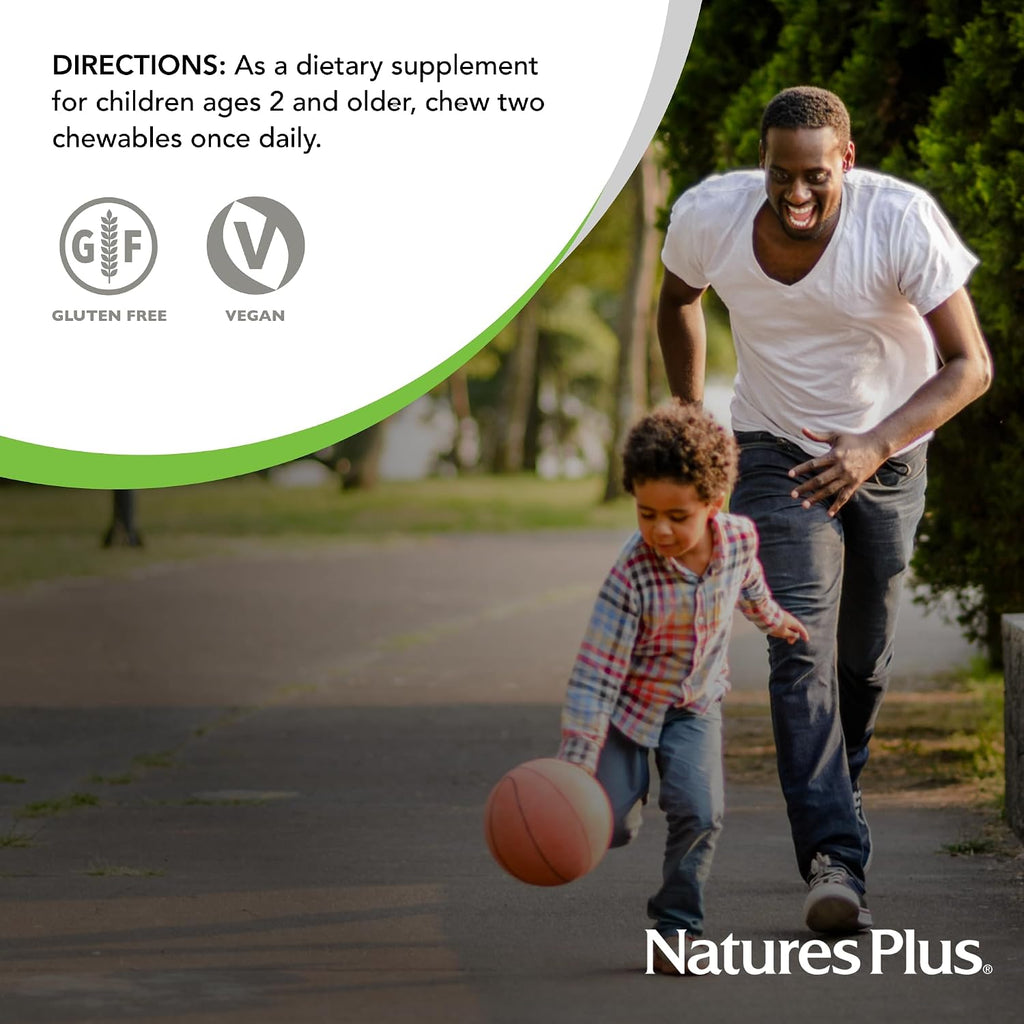 NaturesPlus Animal Parade Gold Multivitamínico Infantil – 120 Comprimidos Masticables Sabor Uva (Pack de 2)