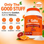 C-Salts Vitamina C en Polvo Tamponada - Sabor Naranja Sangre, 26 oz (735 g) - 272 Servicios