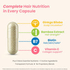 HairAnew Vitaminas para el Crecimiento del Cabello - 5000mcg Biotina - Vegano - 60 Cápsulas (3 Paquete)