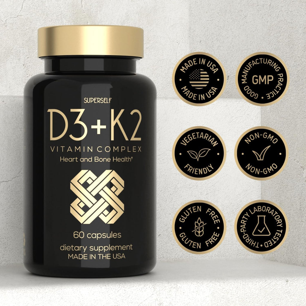 SuperSelf Vitamina D3 K2 5000 UI y K2 MK-7 100mcg – 60 Cápsulas