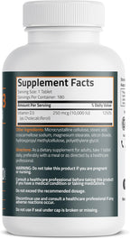 Bronson Vitamina D3 10.000 UI (250 mcg) - 180 Comprimidos para el Mantenimiento de la Función Muscular y el Sistema Inmunitario