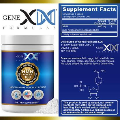 Genex Formulas - NMN Puro en Polvo 100g - – Sublingual: Coloca la dosis deseada debajo de la lengua y mantenla – Image 3