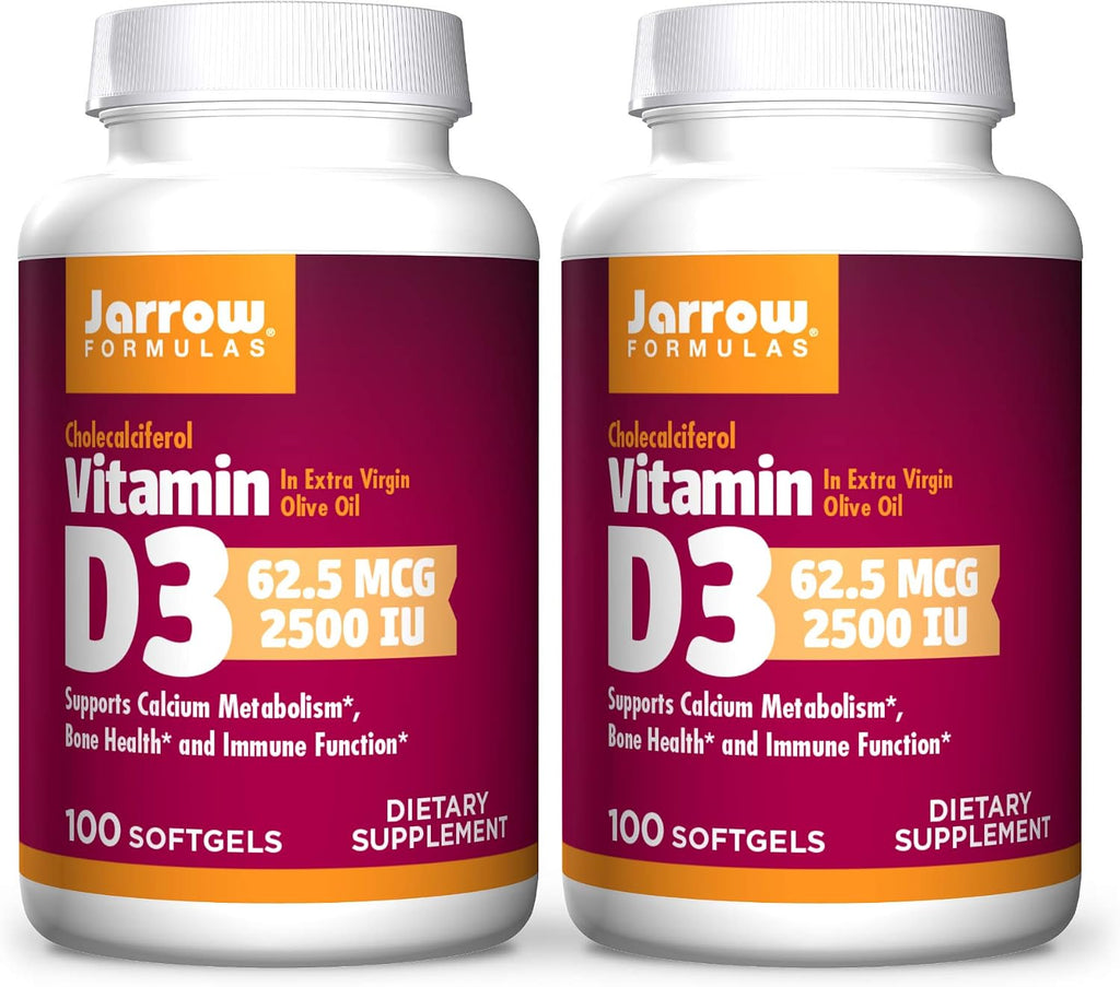 Jarrow Formulas Vitamina D3 2500 IU - 200 Cápsulas Blandas (Pack de 2)