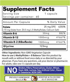 Our Daily Vites L-Metilfolato 15 mg Complejo B Balance - 5-MTHF Activo, B12 Metilada, B9, B6, B2 - Salud Cerebral, Cardíaca y Fetal - 60 Cápsulas