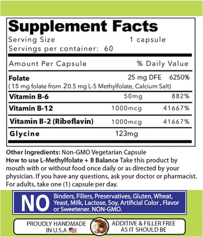 Our Daily Vites L-Metilfolato 15 mg Complejo – No contiene rellenos ni alérgenos comunes. – Image 5