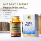 Solgar One Daily Men's Multi 50+ - Multivitamínico Completo para Hombres Mayores de 50 Años, 60 Cápsulas Veganas de Liberación Retardada