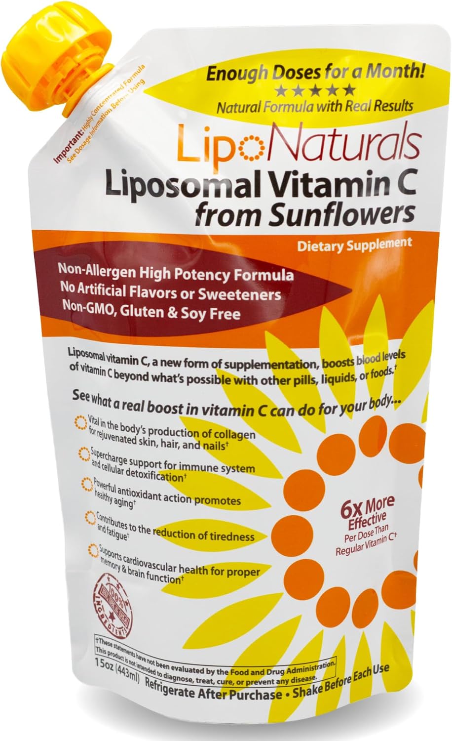 Lipo Naturals Vitamina C Liposomal 1000mg Líquido (30 Dosis)