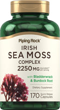Piping Rock Cápsulas de Irish Sea Moss con Bladderwrack y Burdock Root | 170 Cápsulas