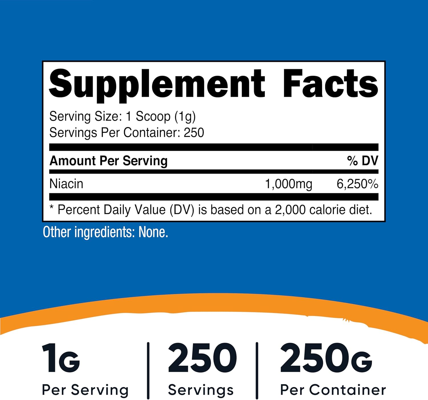 Nutricost Niacina (Vitamina B3) en Polvo 500g (2x250g) - 1g por Ración