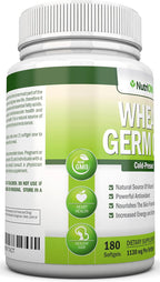 Aceite de Germen de Trigo – 1130mg – 180 Cápsulas Blandas – Prensado en Frío – Fuente Natural de Vitamina E