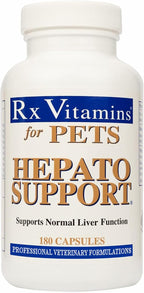 Rx Vitamins Hepato Support para Perros y Gatos - Complemento Hepático con Cardo Mariano y Vitamina B - 180 Cápsulas