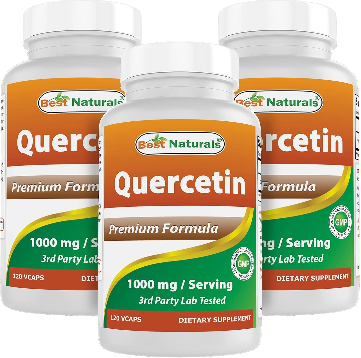 Best Naturals Quercetina 1000 mg - 120 Cápsulas Veganas (Pack de 3)