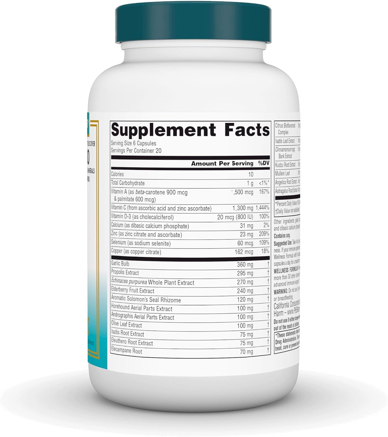 Source Naturals Wellness Formula - Complejo de Vitaminas y Hierbas para la Defensa Inmunológica - 120 Cápsulas