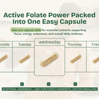 Our Daily Vites L-Metilfolato 5mg – Metilfolato Activo 5-MTHF, 90 Cápsulas