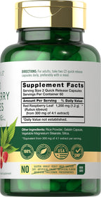 Carlyle Cápsulas de Hoja de Frambuesa Roja - 120 Cápsulas, Extracto Herbal Tradicional, Fórmula No-GMO y Sin Gluten