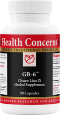 Health Concerns GB-6 – Complemento de Apoyo para la Vesícula Biliar – Fórmula Herbal China – 90 Cápsulas