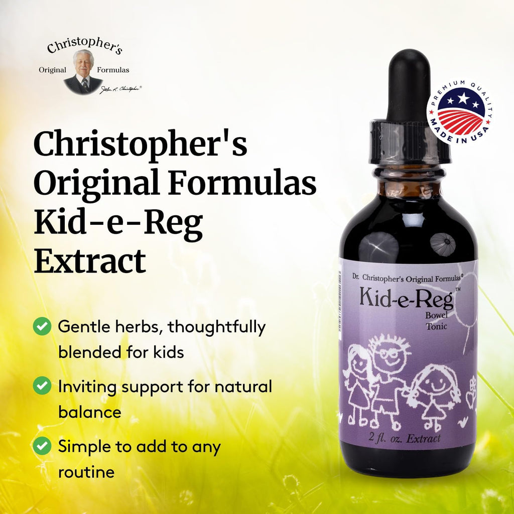 Christopher's Original Formulas Kid-e-Reg Tónico Herbal para Niños – Pack de 2 (2 oz cada uno)