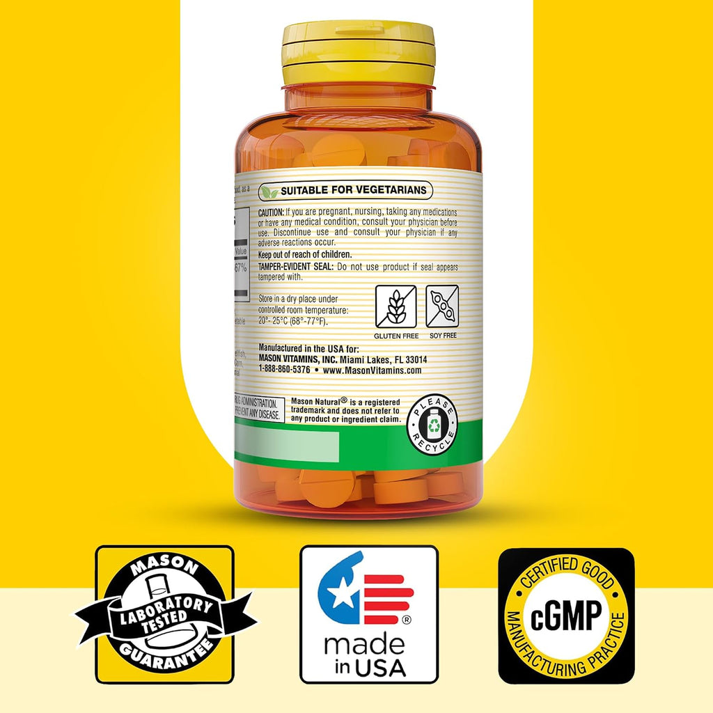 MASON NATURAL Vitamina B12, 1000 mcg Comprimidos de Disolución Rápida, 100 Comprimidos