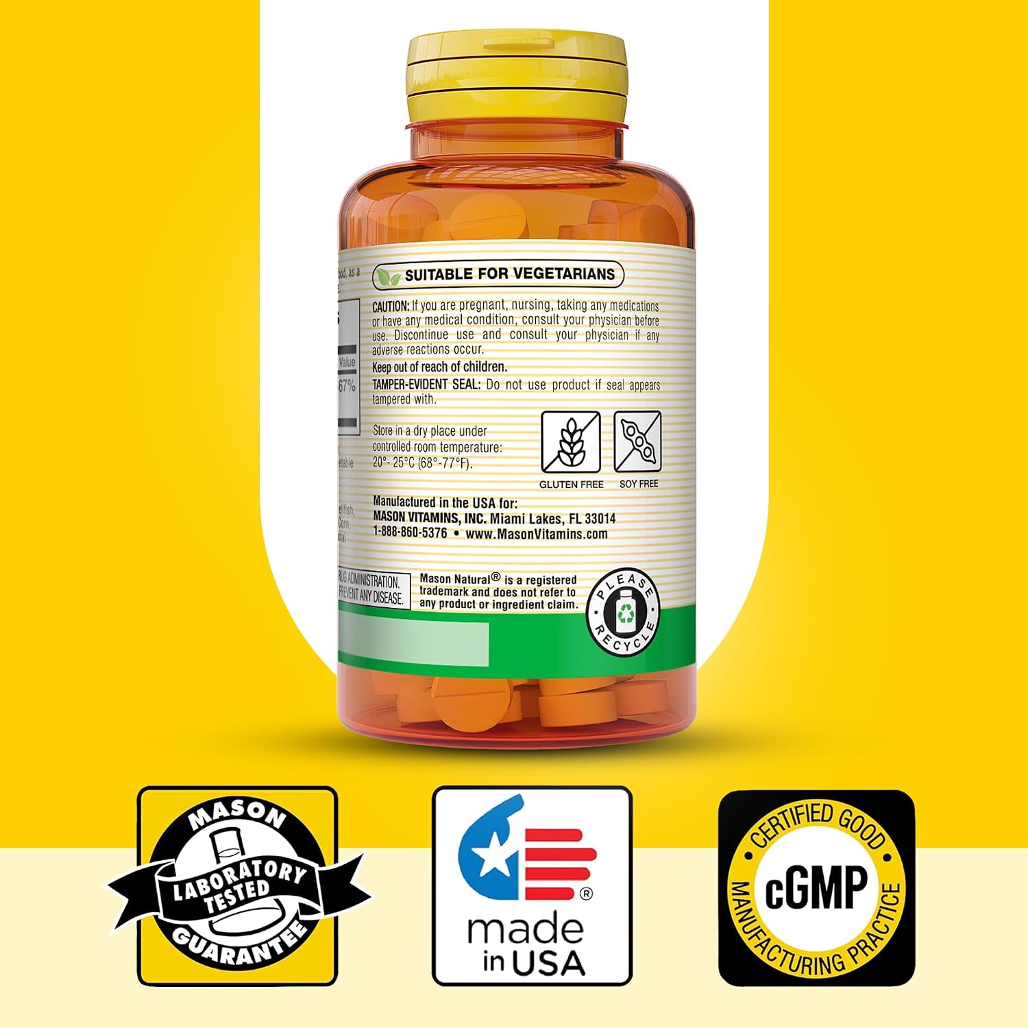 MASON NATURAL Vitamina B12, 1000 mcg Comprimidos de Disolución Rápida, 100 Comprimidos