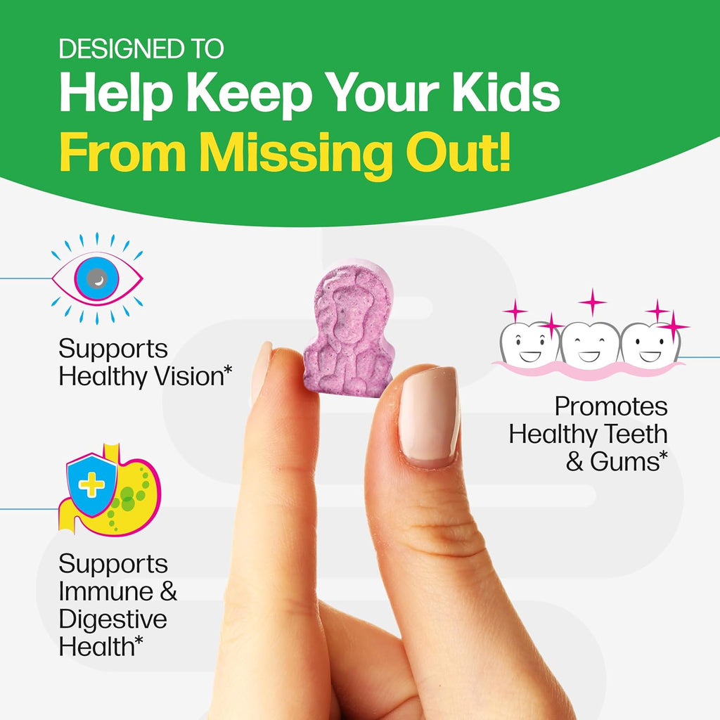 Culturelle Kids Multivitamínico + Probiótico Completo Masticable para Niños de 3+ Años, 50 Comprimidos Sabor Fruta