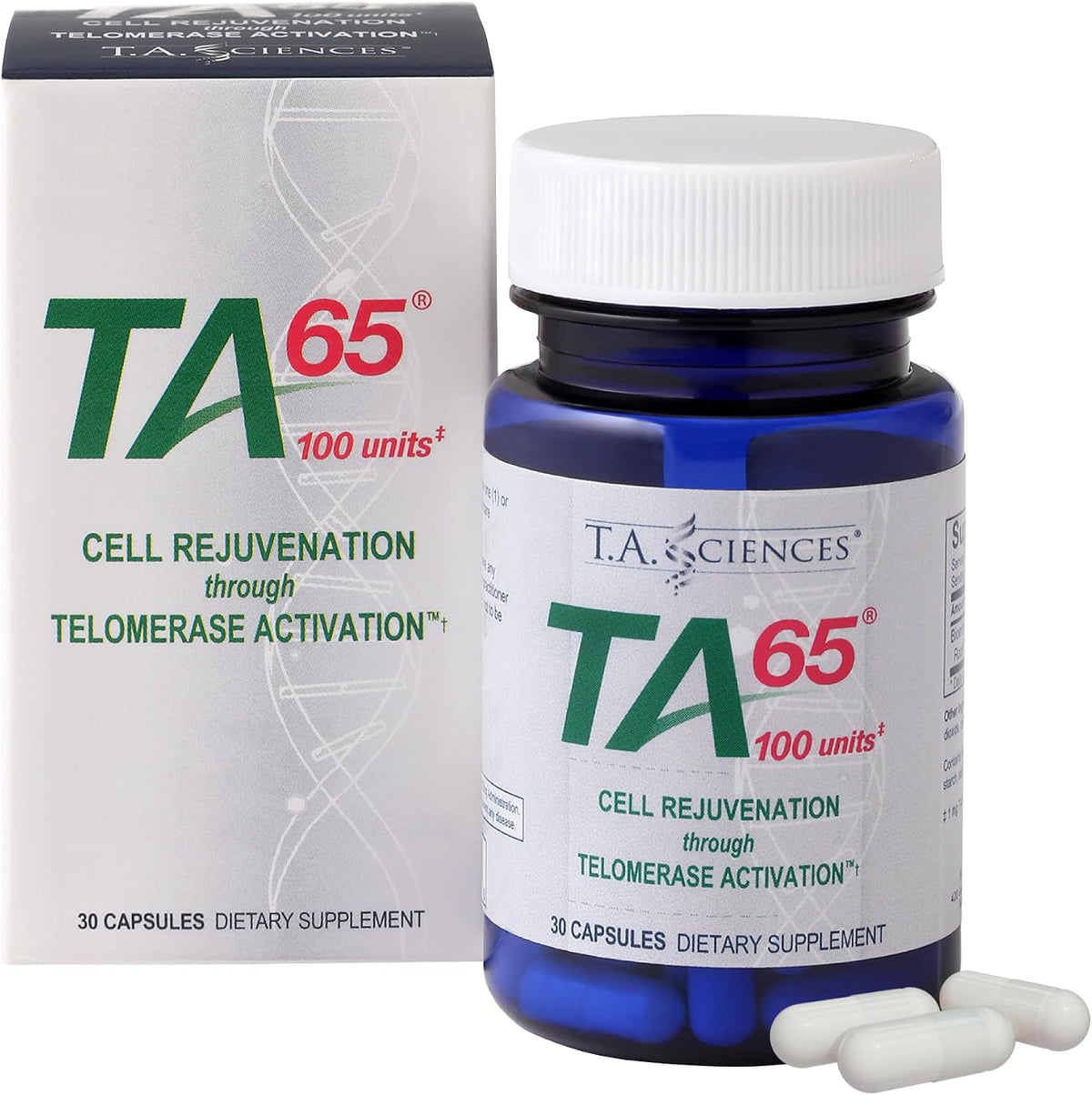 Suplemento de Activación de Telomerasa TA-65 MD - 100 Unidades, 30 Cápsulas – Image 1