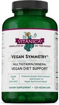 Vitanica Vegan Symmetry - Multivitamínico Vegano para Mujeres, Sin Hierro, Sin Gluten - 120 Cápsulas