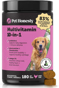 Pet Honesty Multivitamínico 10-en-1 para Perros con Glucosamina y Probióticos - 180 Comprimidos Masticables Sabor Pollo