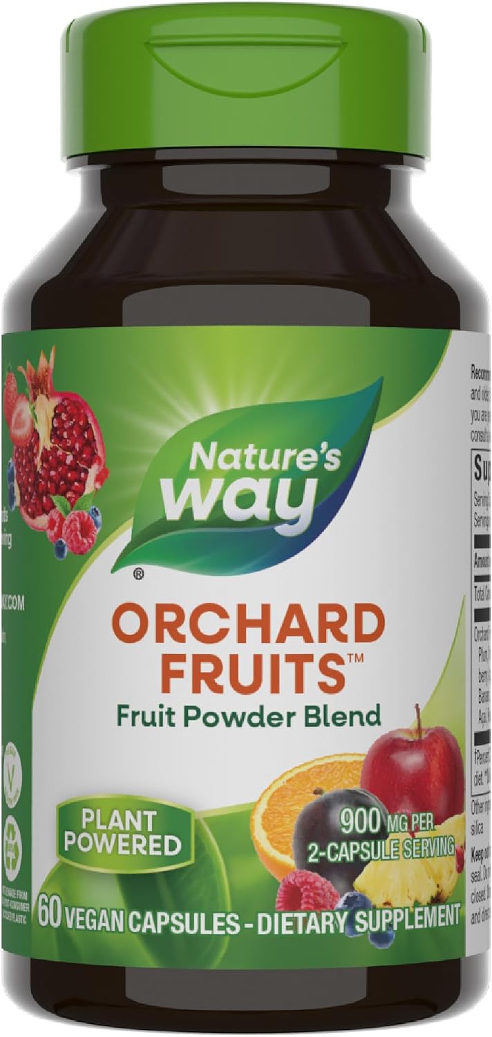 Nature's Way Orchard Fruits, Mezcla de Frutas en Polvo, 900 mg, 60 Cápsulas