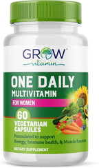 grow vitamin Multivitamínico Diario para Mujeres - 24 Vitaminas y Minerales - 60 Cápsulas - 2 Meses de Suministro