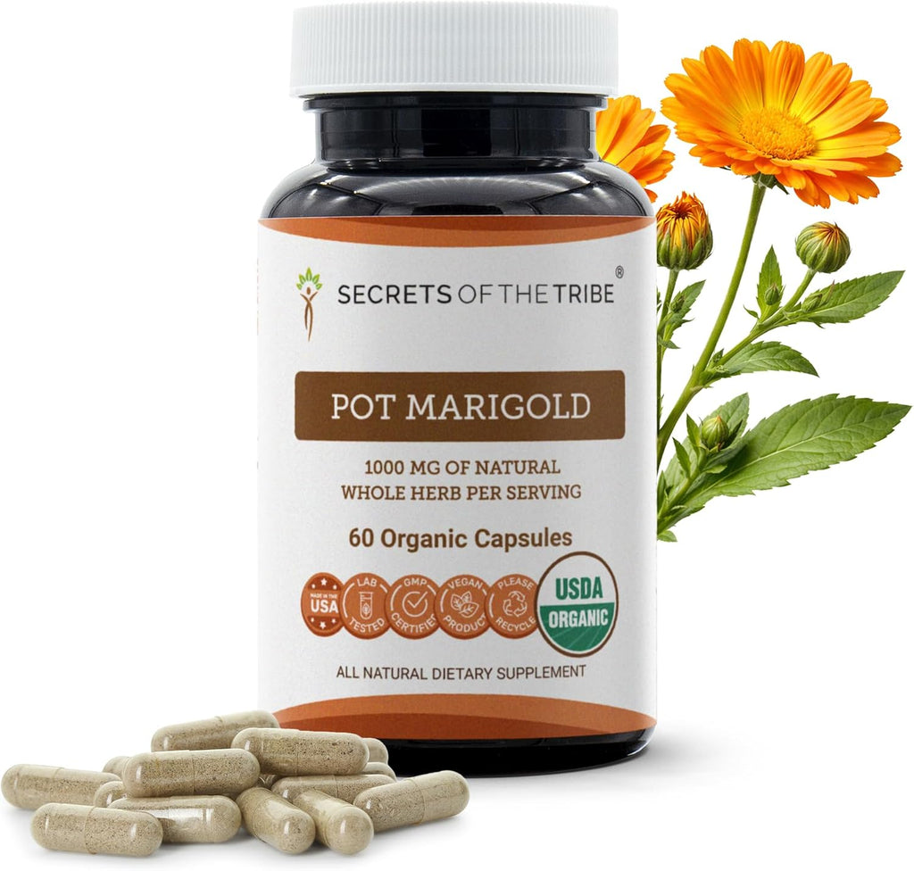 Secrets of the Tribe Pot Marigold USDA Organic 60 Cápsulas – Caléndula officinalis ecológica