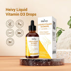 Heivy Gotas de Vitamina D3 4000 UI (100 mcg) - Líquido Vegano Sabor Piña para la Salud Ósea e Inmune, 60 Dosis (60ml)