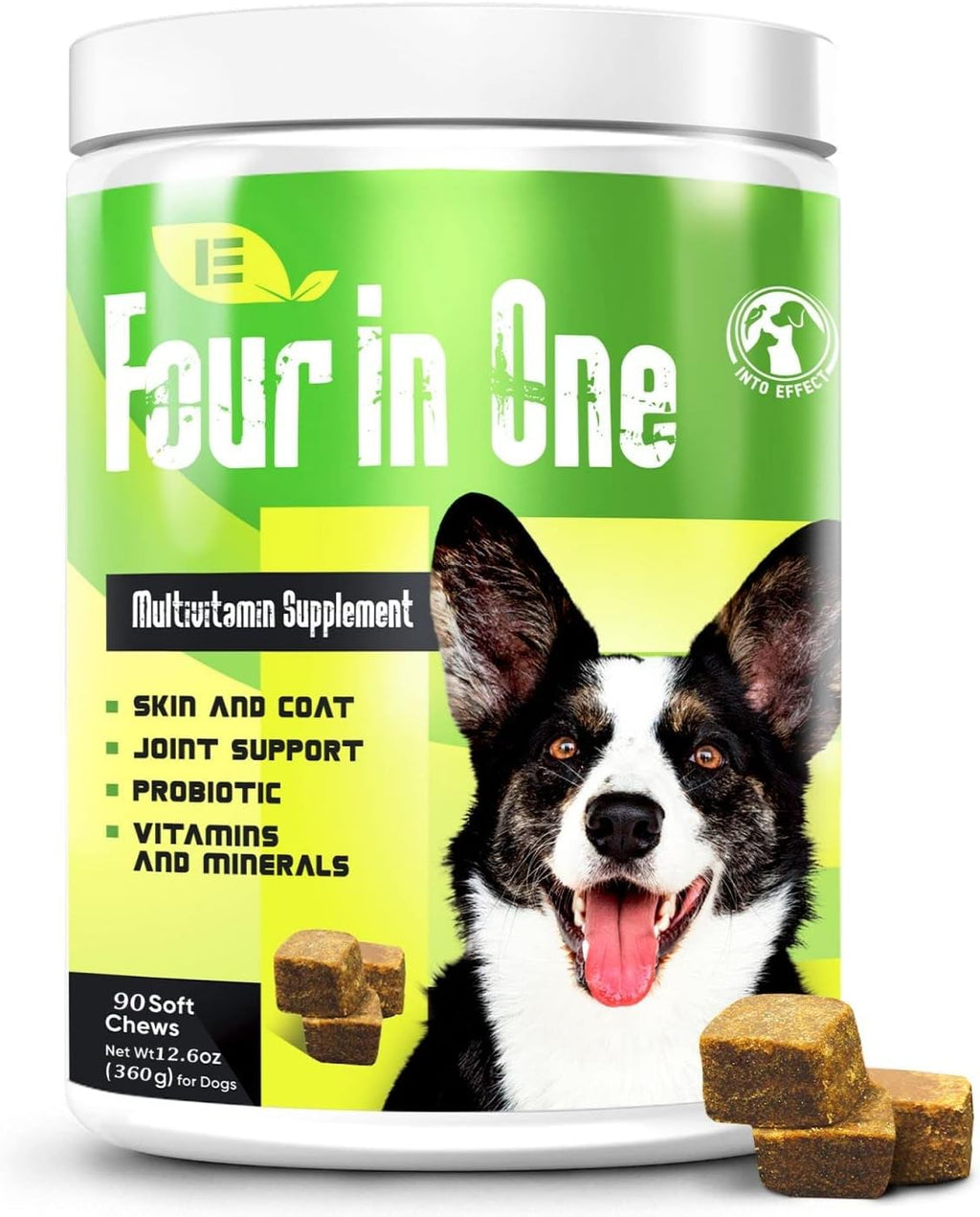 IE 4 in 1 Multivitamínicos para Perros | Apoyo Articular, Salud Inmunológica, Piel y Corazón | 90 Masticables Suaves