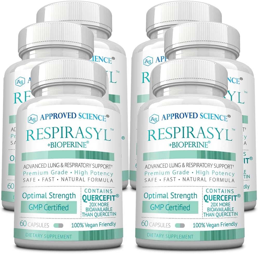Approved Science® Respirasyl - Apoyo Respiratorio con Quercefit, Vitaminas A, C, D y BioPerine - 3 Meses de Suministro