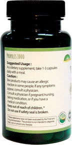 GREENBOW Propóleo 1000mg – Extracto Orgánico 2:1, 60 Cápsulas Veganas